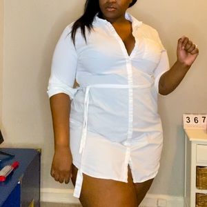 All white Button up dress